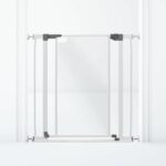 DREAMBABY Clear Panel Safety Gate - Hold-open Function - Anti-fall Bottom - White