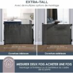 Extra high retractable safety barrier - DREAMBABY - 60 to 140 cm H90 cm - Black – Bild 2
