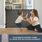 Extra high retractable safety barrier - DREAMBABY - 60 to 140 cm H90 cm - Black – Bild 5