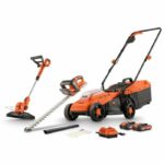 20V BRUSHLESS lawn mower pack 33cm cutting length + trimmer + hedge trimmer - DUAL POWER POWDPGBOX25A - 2 x 20V 3Ah batteries + charger
