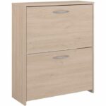 Shoe cabinet with 2 flaps - EASY LIFE - Oak - 66.5 x 78.5 x 25.1 - PARISOT