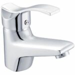 Basin mixer - EDOUARD ROUSSEAU - Nelson - Flow reducing aerator - Simple design - Ceramic cartridge Ø 40 mm - Chrome