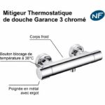 Thermostatic shower mixer - EDOUARD ROUSSEAU - Garance 3 - Cold body - Suitable for all hot water production - Chrome - Image 3