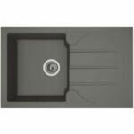Stradour Sink Kitchen Eating 1 Bac + 1 Aloa Drautary - Resin - 81 x 50 cm - Concrete gray