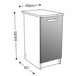 START Kitchen base unit L 40 cm - Glossy white - Image 6