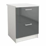 START Kitchen base L 60 cm with worktop included - Glossy Gray