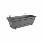 Elho Barcelona Balconiere Allin1 50 - Black - L 50 x B 28 x H 19 cm - Outdoor balcony - 100% recycled