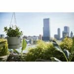 Elho flower pot to hang greenville 24 - exterior - Ø 23.9 x h 20.3 cm - Green leaf - Image 4