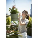 Elho flower pot to hang greenville 24 - exterior - Ø 23.9 x h 20.3 cm - Green leaf - Image 5