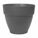 Elho Vibia Campana Round Flower Box 55 – Black – Ø 55 x H 47 cm – outdoor – 100% recycled