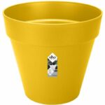 Loft Urban Round Flower Pot – Plastic – Pilled – Tank – With casters – Ø40 – Ocher