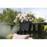 Elho - Flower pot - Vibia Campana Flower Bridge 40 - Anthracite - Outdoor balcony - L 26 x W 39 x H 22 cm - Image 2