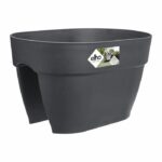 Elho - Flower pot - Vibia Campana Flower Bridge 40 - Anthracite - Outdoor balcony - L 26 x W 39 x H 22 cm