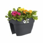 Elho - Flower pot - Vibia Campana Flower Bridge 40 - Anthracite - Outdoor balcony - L 26 x W 39 x H 22 cm - Image 3