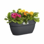 Elho - Flower pot - Vibia Campana Easy Hanger Medium - Anthracite - Outdoor balcony - L 24.1 x W 36 x H 26.5 cm - Image 3