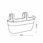 Elho - Flower pot - Vibia Campana Easy Hanger Large - Anthracite - Outdoor balcony - L 24.1 x W 46 x H 26.5 cm - Image 4