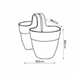 Elho - Flower pot - Vibia Campana Flower Twin 21 - Anthracite - Outdoor balcony - L 38.4 x W 20.5 x H 26.5 cm - Image 4
