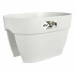 Elho - Flower pot - Vibia Campana Flower Bridge 40 - White silk - Outdoor balcony - L 26 x W 39 x H 22 cm