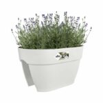 Elho - Flower pot - Vibia Campana Flower Bridge 40 - White silk - Outdoor balcony - L 26 x W 39 x H 22 cm - Image 3