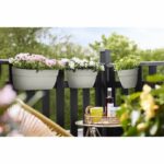 Elho - Flower pot - Vibia Campana Easy Hanger Small - White Silk - Outdoor balcony - L 24.1 x W 20.5 x H 26.5 cm - Image 2