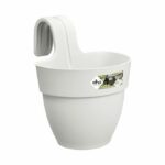 Elho - Flower pot - Vibia Campana Easy Hanger Small - White Silk - Outdoor balcony - L 24.1 x W 20.5 x H 26.5 cm