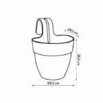 Elho - Flower pot - Vibia Campana Easy Hanger Small - White Silk - Outdoor balcony - L 24.1 x W 20.5 x H 26.5 cm - Image 4