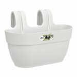 Elho - Flower pot - Vibia Campana Easy Hanger Medium - Silk white - Outdoor balcony - L 24.1 x W 36 x H 26.5 cm