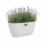 Elho - Flower pot - Vibia Campana Easy Hanger Medium - Silk white - Outdoor balcony - L 24.1 x W 36 x H 26.5 cm - Image 3