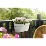 Elho - Flower pot - Vibia Campana Easy Hanger Large - White Silk - Outdoor balcony - L 24.1 x W 46 x H 26.5 cm - Image 2