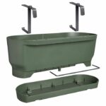 ELHO – Flowerpot – Greenville Easy Balcony 52 – Leaf Green – Balcony – L 21.2 x W 52 x H 19.4 cm