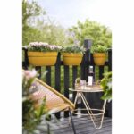Elho - Flower pot - Vibia Campana Easy Hanger Large - Yellow honey - Outdoor balcony - L 24.1 x W 46 x H 26.5 cm - Image 2