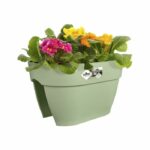 Elho - Flower pot - Vibia Campana Flower Bridge 40 - Pistachio green - Outdoor balcony - L 26 x W 39 x H 22 cm - Image 3