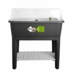 ELHO Noa Standing Vegetable Garden – Black – L 79 x B 39 x H 94 cm – cultivation and harvesting – 100% recycled