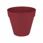 Flower pot - Elho - Loft Urban Round - Wheels 50 - Red - L 49 x W 48.5 x H 45 cm - Outdoor - 100% recycled