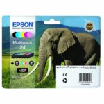 Epson Claria Multipack 24 Elephant Cartridge Photo HD - Black + 5 Colors - Image 2