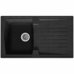 STRADOUR Built-in sink kitchen 1 bowl + 1 drainer Arena - Resin - 86 x 50 cm - Black