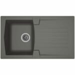 STRADOUR Built-in kitchen sink 1 bowl + 1 drainer Arena - Resin - 86 x 50 cm - Concrete gray