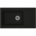 Stradour Sink Kitchen Builter 1 Large Bac + 1 Einna Drave - Resin - 86 x 50 cm - Black