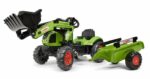 CLAAS Arion 410 backhoe loader with trailer