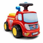 Firefighter carrier with opening seat and directional steering wheel with horn