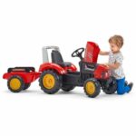 FALK - Supercharger red pedal tractor with opening hood and trailer included – Bild 3