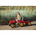 FALK - Supercharger red pedal tractor with opening hood and trailer included – Bild 4
