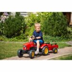 FALK - Supercharger red pedal tractor with opening hood and trailer - Image 4
