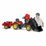 Red Supercharger pedal tractor with opening hood and trailer – Bild 2