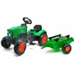 FALK - Supercharger red pedal tractor with opening hood and trailer