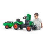 FALK - Supercharger red pedal tractor with opening hood and trailer – Bild 3