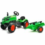 FALK - X Tractor Green Pedal Tractor w / Hood and Trailer Included