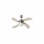 FARELEK - BERMUDES Ø 107 cm - Reversible ceiling fan, 4 blades clear oak + lighting 1 globe 60W E27 - 112423 - Image 3