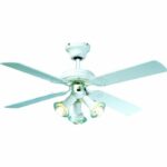 FARELEK - MALDIVES Ø 107 cm - Reversible ceiling fan, 4 blades white lacquered + lighting 3 spots 60 watts E14 - 112615