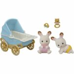 Sylvanian Families - 5432 - Chocolate Bunny Twins and Double Stroller - Furniture - Image 2